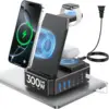 300W GaN III USB-C 65W PD Fast Charging Station, 10-in-1 Wireless Charger Dock for iPhone, MacBook, iWatch & Airpods