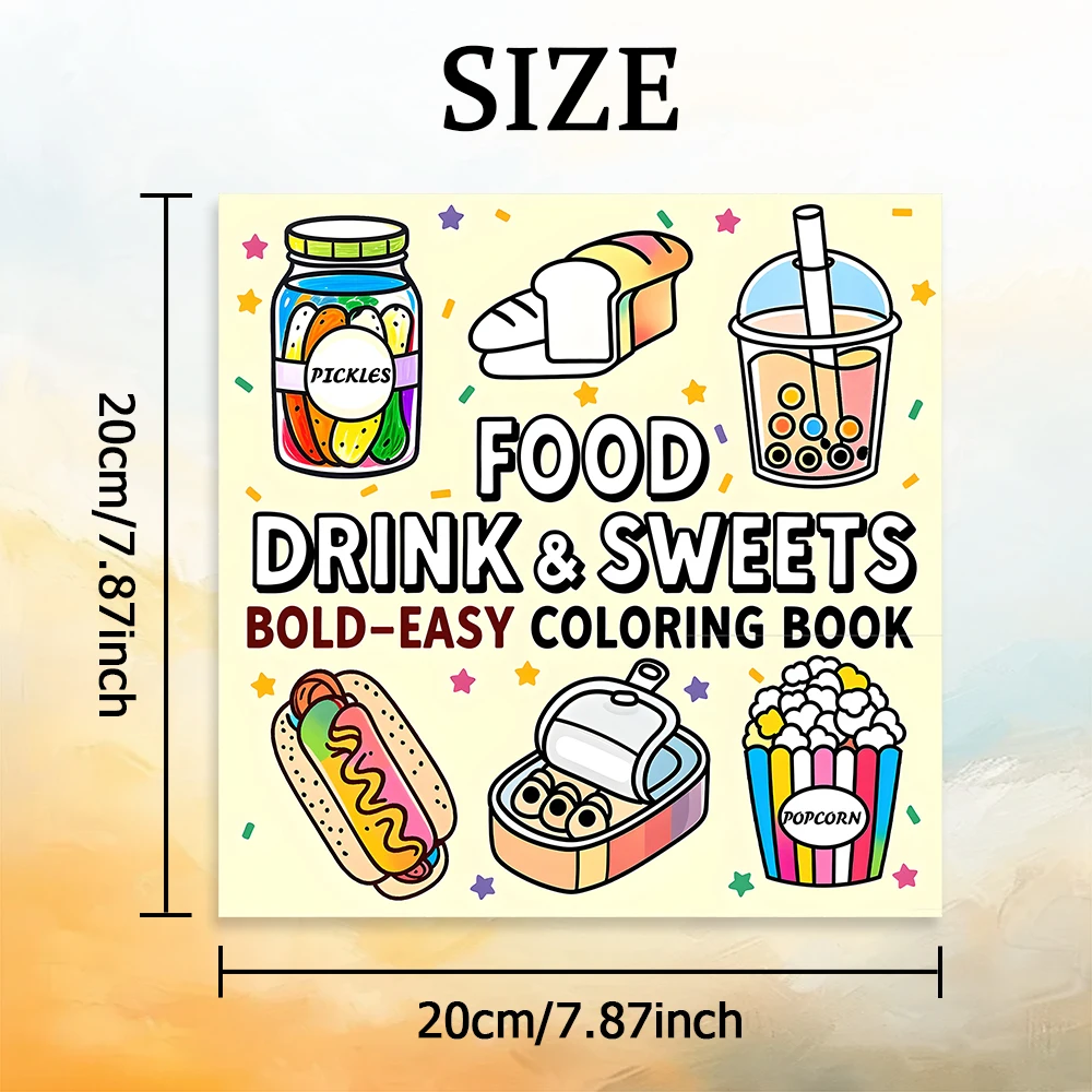 FOOD Bold-easy Patterns Coloring Book for Adults Cute Drawing Book Perfect Gift for Party and Birthday 2