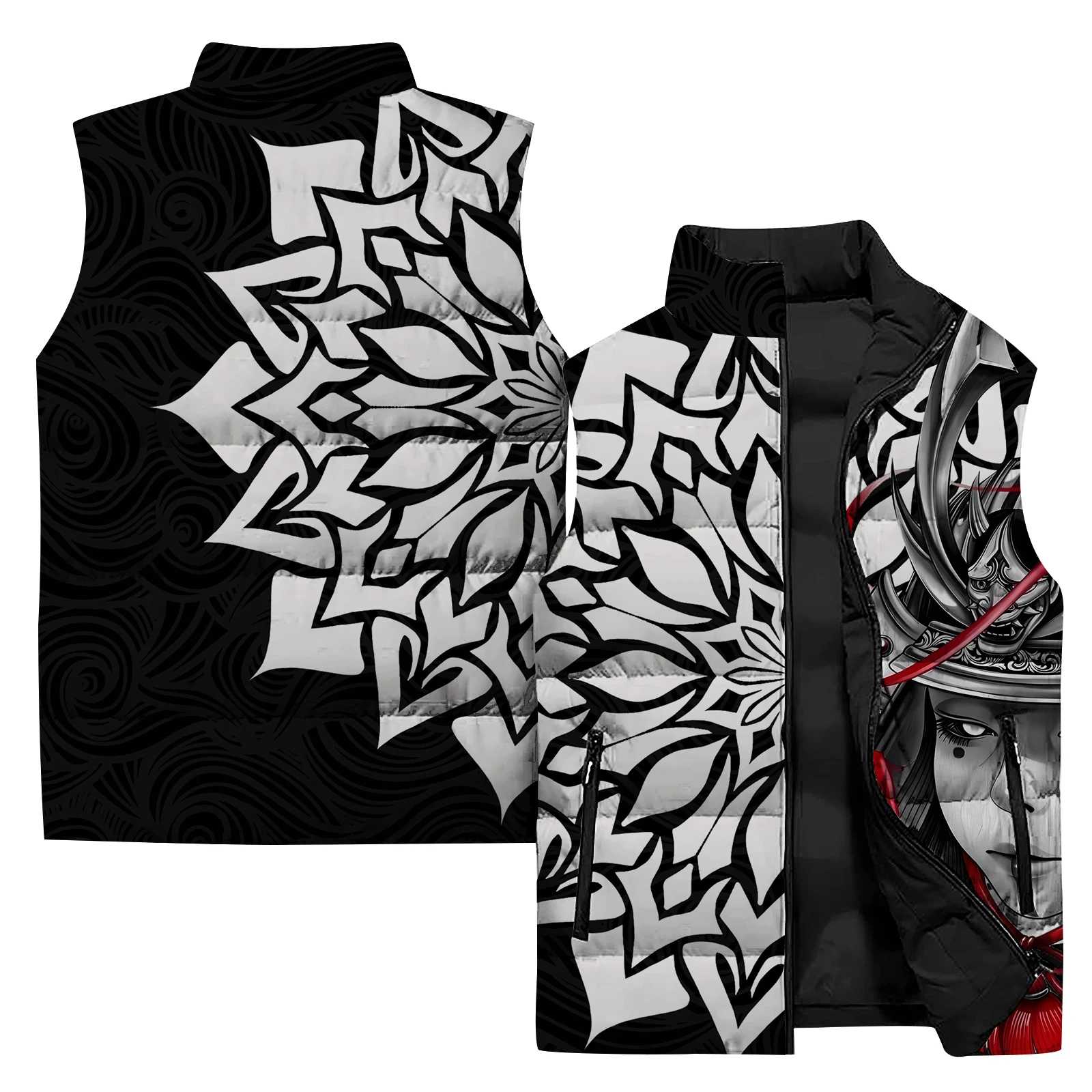 thumbnail image 2 of Chaquetas de samurái para hombre, chaleco de punto de dibujos animados de moda de invierno para hombre, ropa ligera y cálida de estilo japonés para hombre, chalecos geniales para hombres a precios ase, 2 of 5