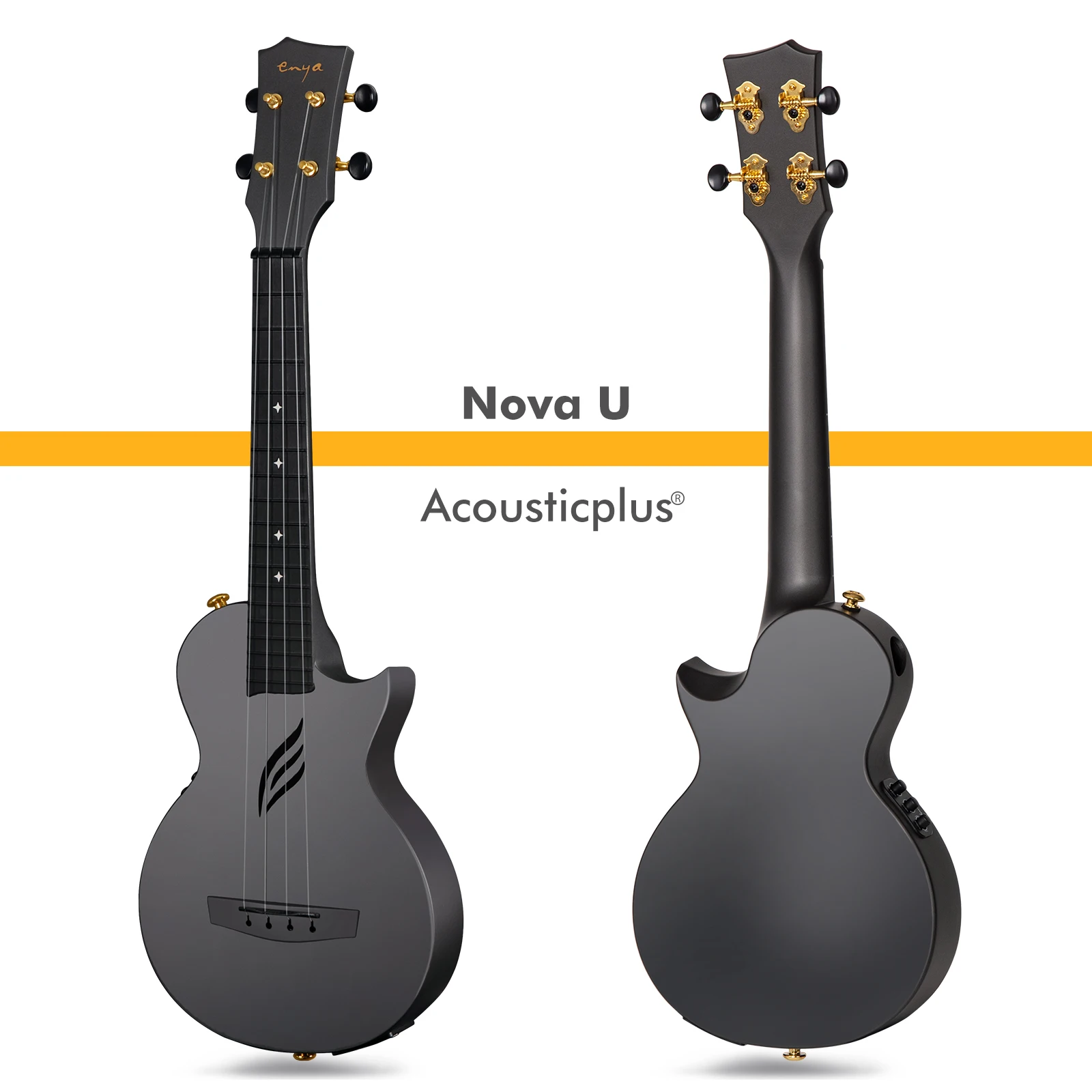 Enya nova-コンサートウクレレ,カーボンファイバービギナーキット,弦  
