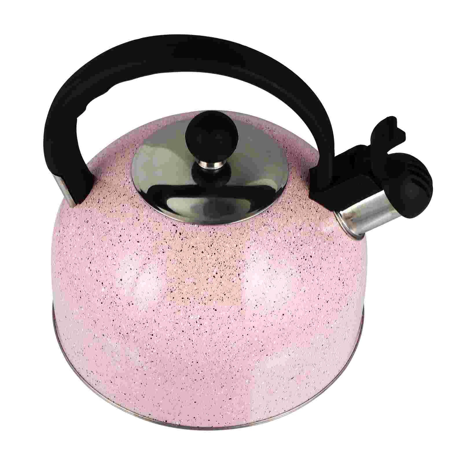 

Whistling Kettle Stainless Steel Tea Kettle Water Bottle Tea Pot Heat-insulated handle bottom (Random Color)