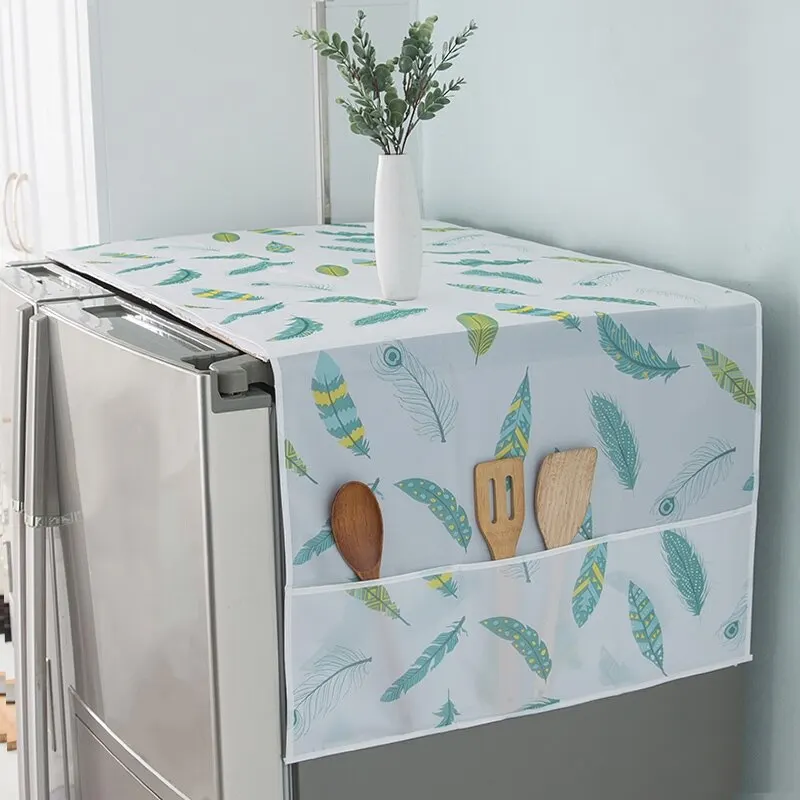 Keep Your Refrigerator Washing Machine Clean Dust-Free Dust Cover With Pockets 1Pc
