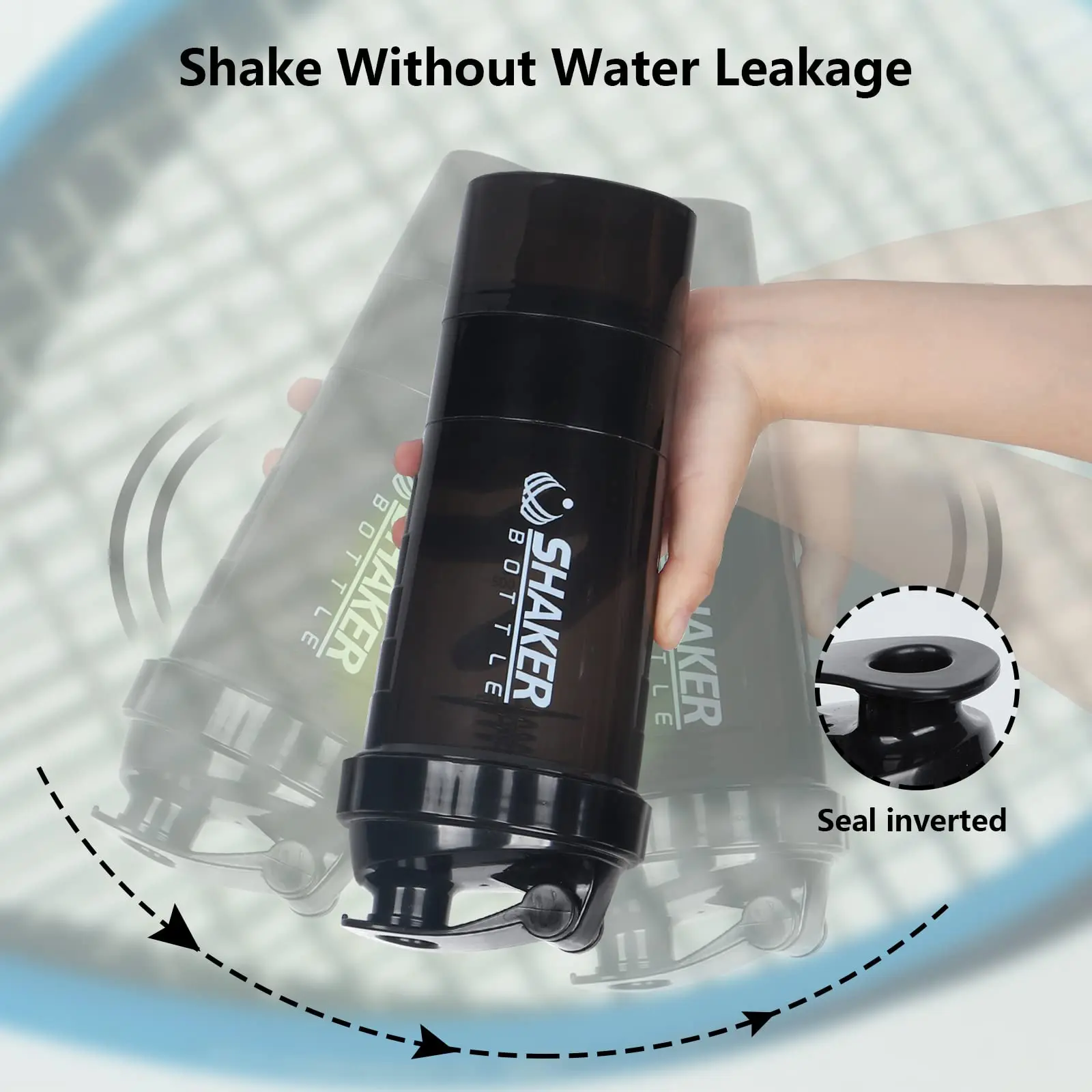 Protein bottle 3 layers shaker powder shake cup plastic mixing cup for body building exercise