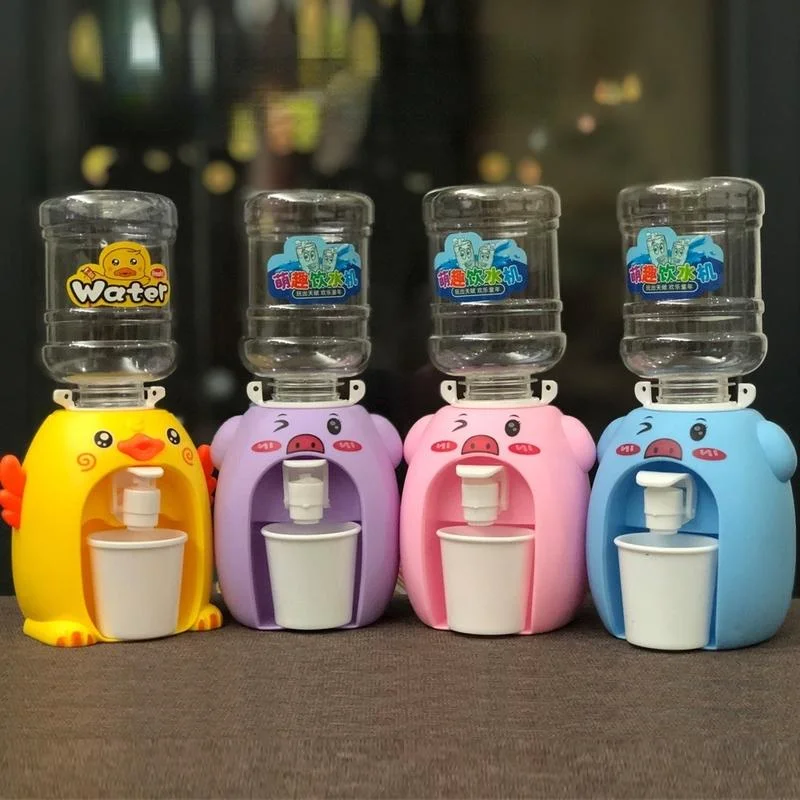 

Mini Children Dual Water Dispenser Toy with Cute Pink Blue Cold/Warm Water Juice Milk Drinking Fountain Simulation Kitchen Toys