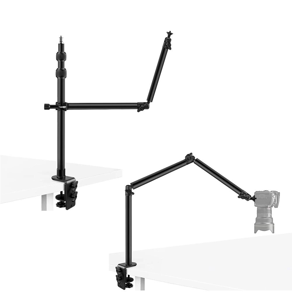 Camera Mount Desk Stand w Flexible Auxiliary Holding Arm Overhead