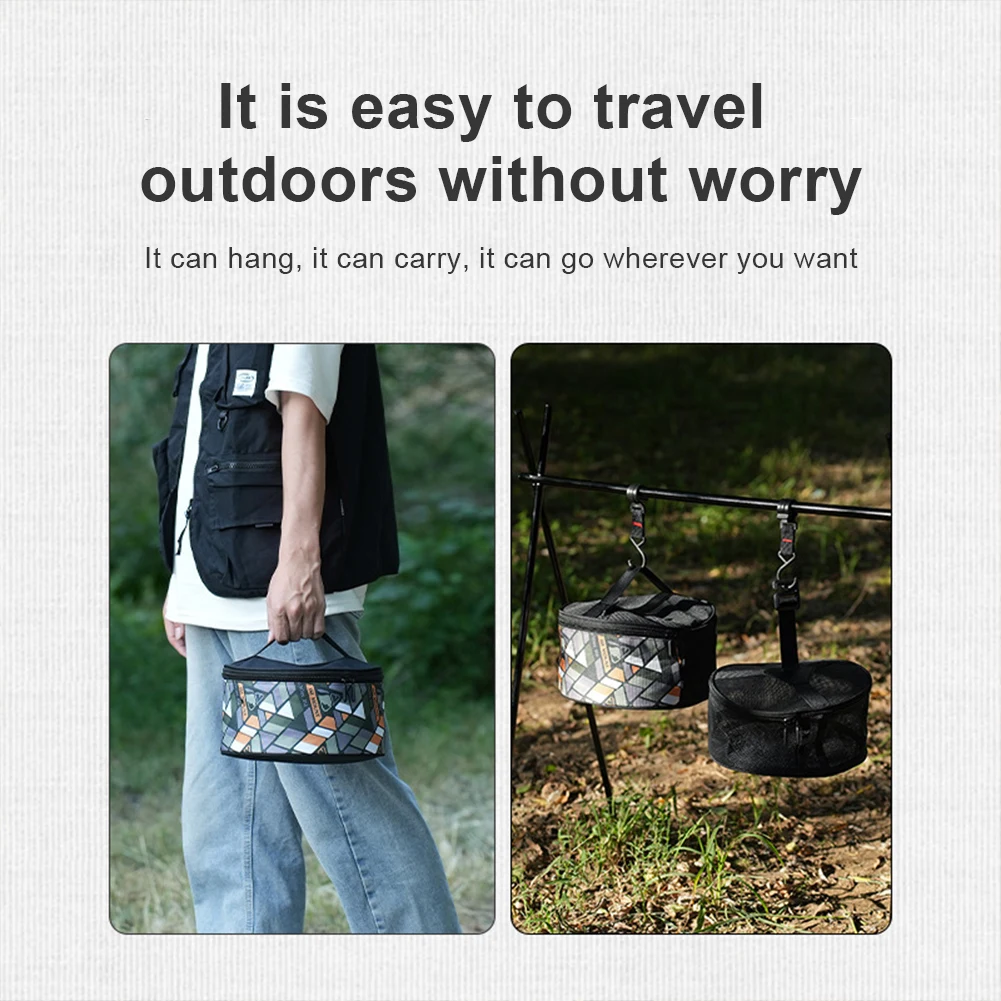 Camping Cookware Storage Bag Waterproof Camping Tableware Organizer Portable Travel Tableware Pouch for Outdoor