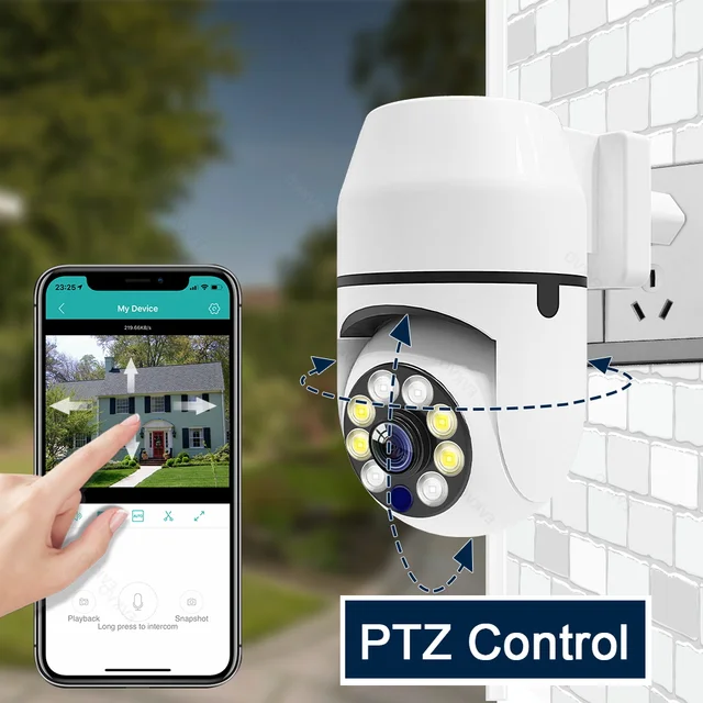5MP 5Ghz WiFi IP Camera PTZ CCTV Security Protection Plug Camera Night Version Outdoor Motion Detection