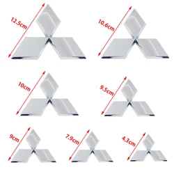 3D ABS Car Emblem Sticker - Front & Rear Hood/Bumper/Trunk Decoration - 4.3cm (Glossy silver)
