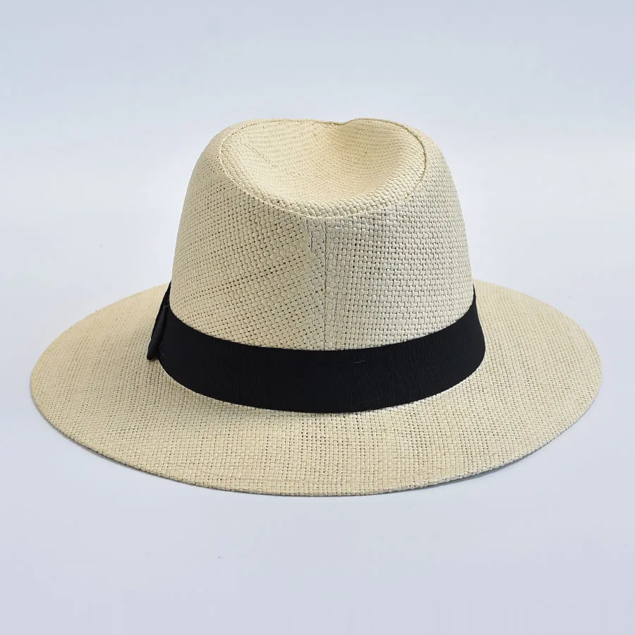 Summer Casual Straw Hats Women Men Panama Trilby Jazz Hat Outdoor UV Protection Beach Hat Bonnet