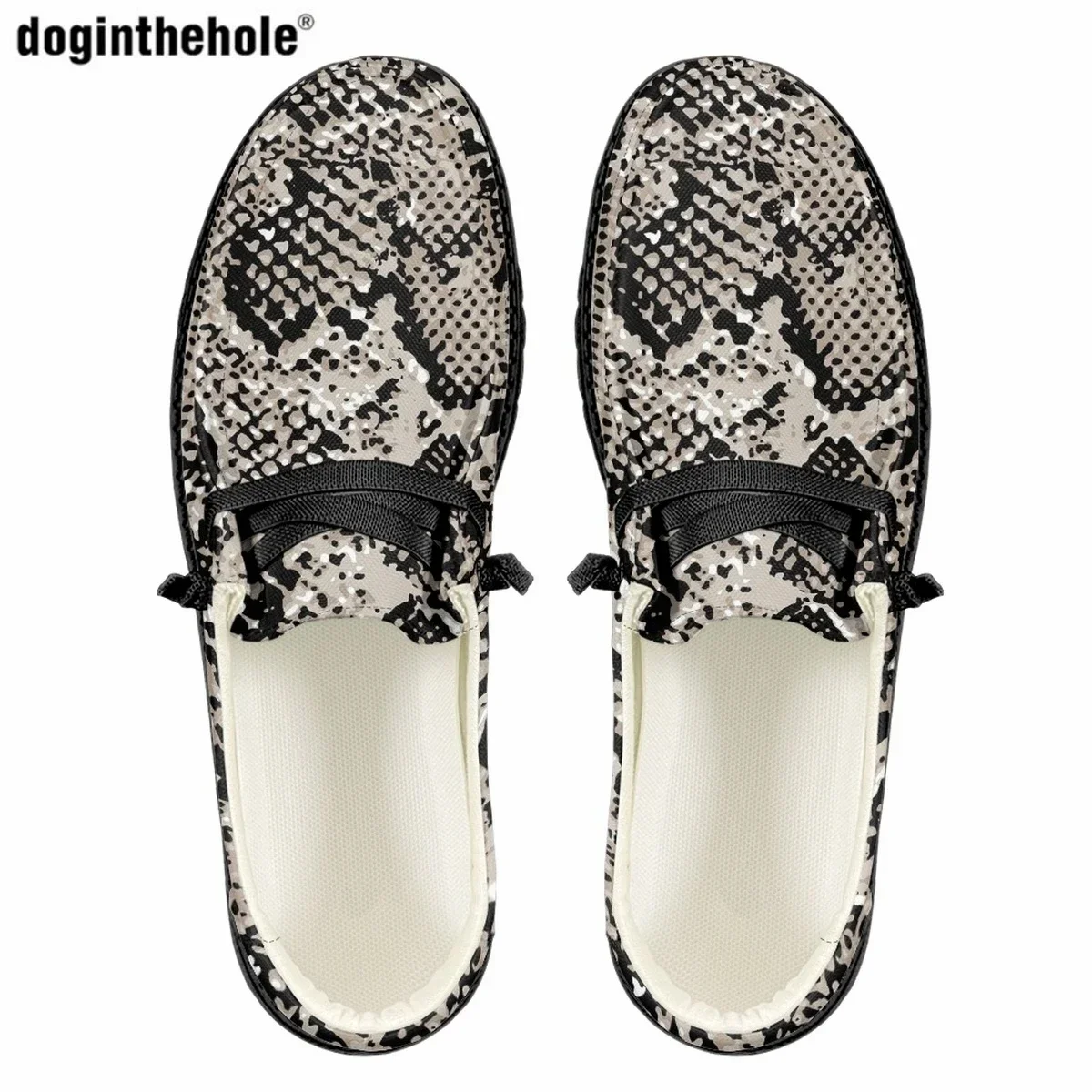Men's Fashion Trend Casual Flat Shoes New Snakeskin Pattern Classic Loafers For Male Summer Comfortable Dude Shoes