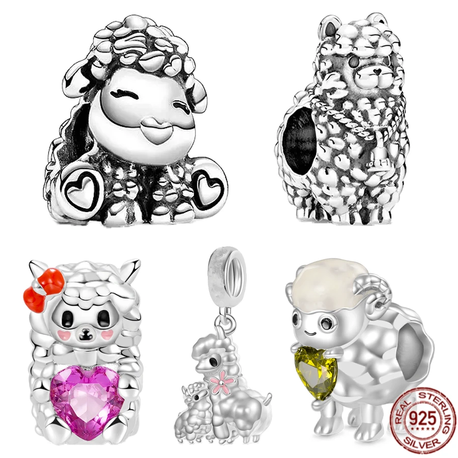 

Hot 925 Sterling Silver Cute Beautiful Sheep Dangle Charm Beads Fit Original Pandora Bracelet Jewelry Fashion Gift