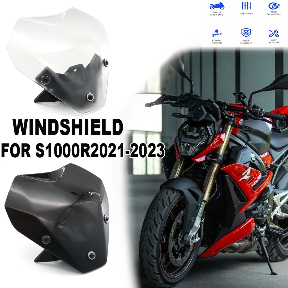 

NEW Motorcycle Spoiler Windscreen Windshield Wind Deflector Screen Shield Spoiler FOR BMW S1000R S 1000 R S 1000R 2021 2022 2023