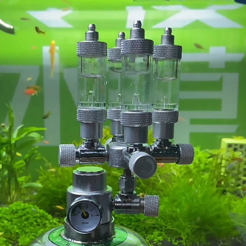 Stainless steel multi-channel Aquarium CO2 separator distributor check valve fish tank CO2 generator CO2 regulator accessories 6