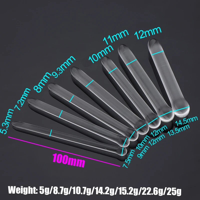 Penis Sex Toys, 7 Size Glass Urethral Plug Dilator Catheter Male Penis Plug Masturbation