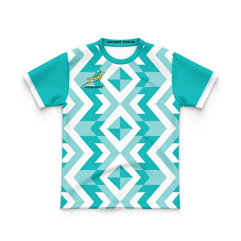 thumbnail image 1 of Camiseta de rugby para el día del partido local de los Springboks de Sudáfrica 2024 para niños (nombre y número personalizados impresos), 1 of 5
