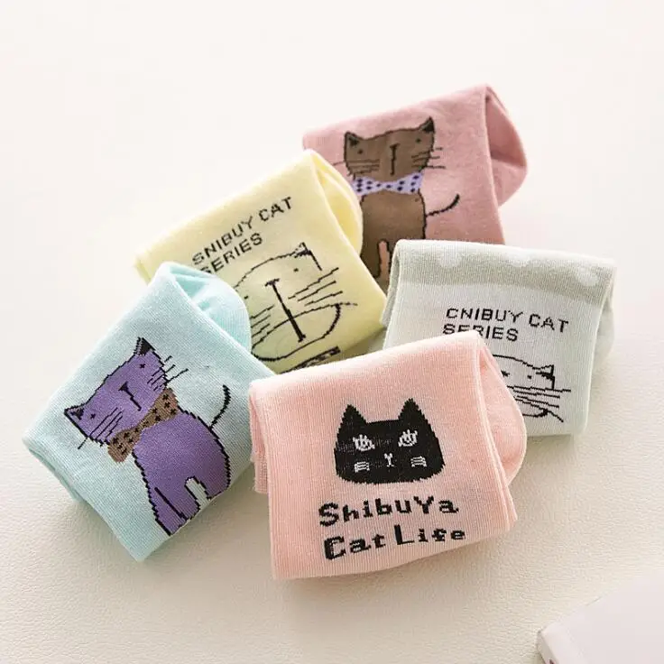 5 Paar Damen- und Mädchen-Socken aus Baumwolle mit niedlichen Cartoon-Motiv, kurze Sommer-Söckchen – Detail 9