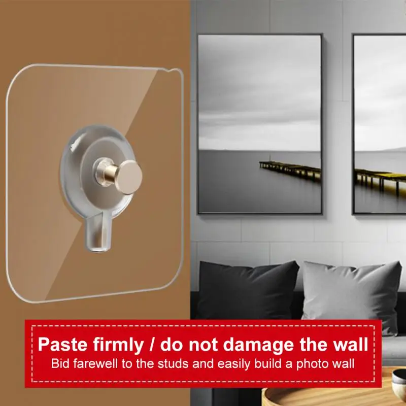 

6Pcs Screw Hook PVC Strong Adhesive Nails Wall Hooks Transparent Waterproof Poster Wall Hanger Picture Rack Wall Screw Sticker