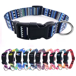 Dog Collar Adjustable Polyester Small Dogs Puppy Collars Neck Strap Safety Buckle Digital Printing Neck Ring Bohemia Pet Supply