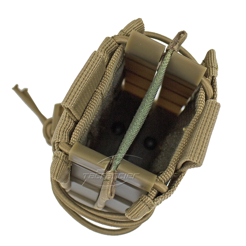 전술 소총 잡지 파우치 더블 스택 Molle MAG 커플러 홀더 탄성 충격 코드 M4 AK HK416 AR15 사냥 홀스터