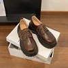 Retro Japanese Brown Loafers Thick Sole Height-Increasing Leather Women's Pumps Autumn 2024 New Mary Janes Lolita Platform Shoes 2
