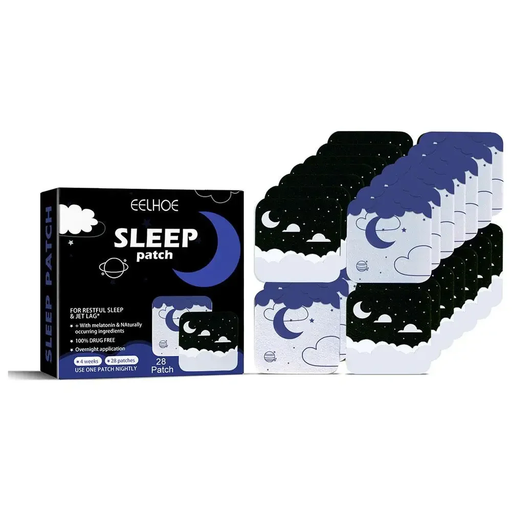 Patch d'aide au sommeil pour le sauna, le traitement des vertiges, le nerf souligné, l'aide du cerveau, autocollant pour le sommeil, la relaxation, anti-apaisant, 28 pièces, J1U8