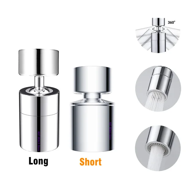 ฟังก์ชั่น Dual Anti-splash Bubbler ก๊อกน้ําห้องครัว Aerator 360 องศาหมุน Tap Water Diffuser ห้องน้ําน้ํากรองหัวฉีดผสม 2