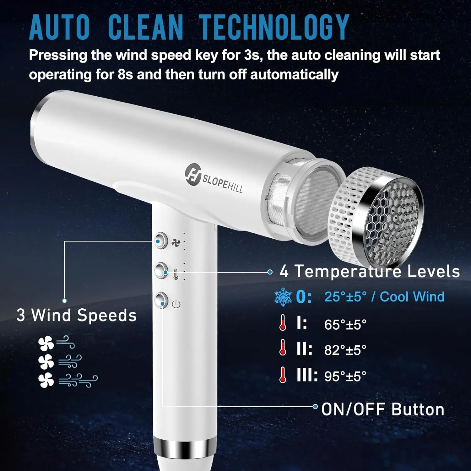 Hair Dryer, Blow Dryer, Professional Dryer with Diffuser, Ionic Dryers for women, High Speed Dryer