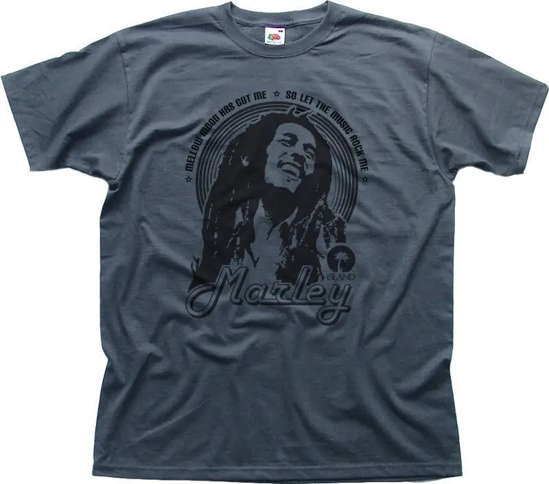 Bob Marley Reggae Lascia Che La Musica Rock Me Cd Album Carbone T-Shirt 0537