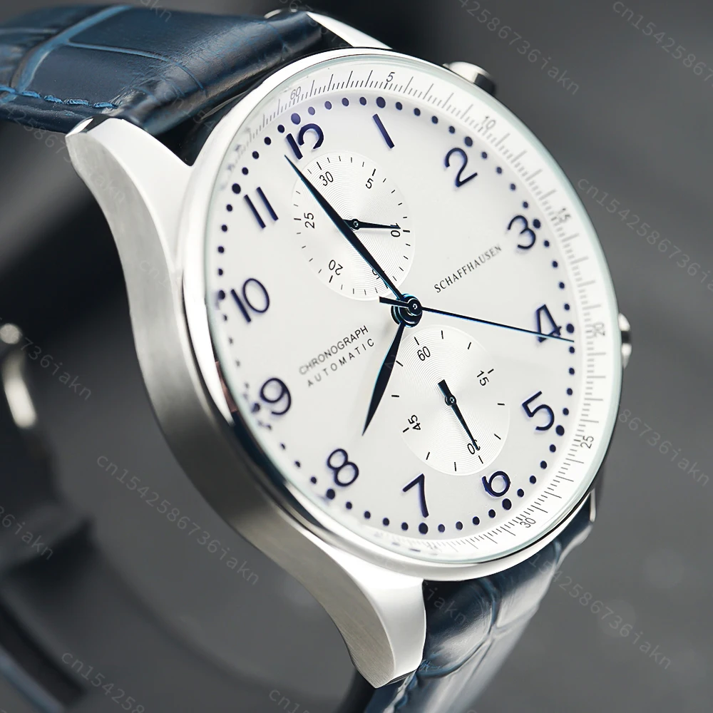 2022 Fashion New Men's Automatic Watch 44mm Sapphire Crystal Glass Stainless Steel Leather Strap Sports Leisure Waterproof