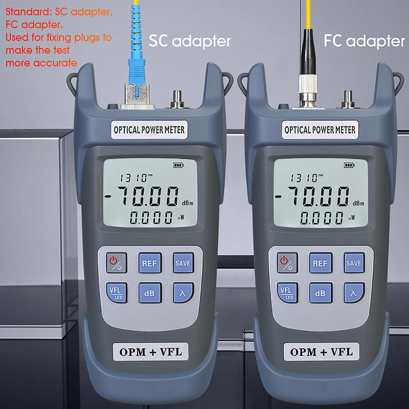 3 in 1 FTTH Fiber Optic Power Meter VFL LED Light with SC/FC/ST Universal Connector -70~+10dBm Fiber Optical Tester 5-50Km VFL
