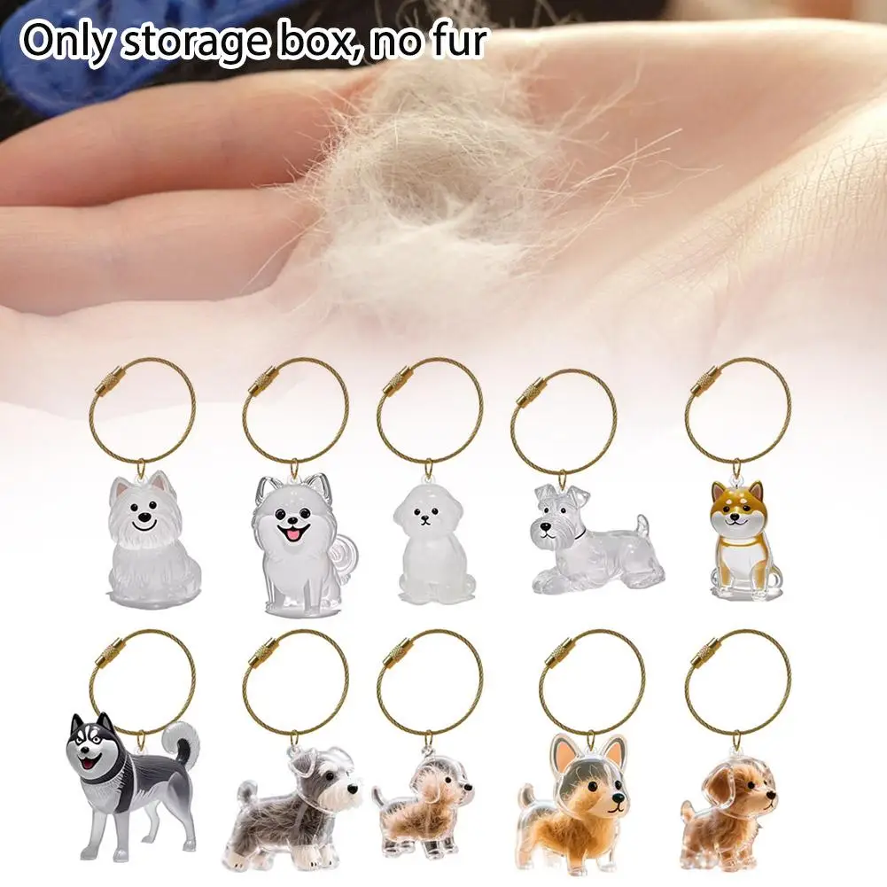 thumbnail image 2 of Qcbuegof] Clear Pet Hair Memorial Key Cake Pendant Charm Dog 2 of 11