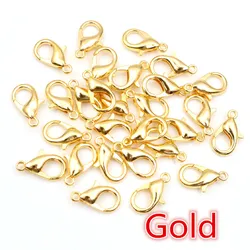 Assorted Metal Alloy Lobster Clasp Hooks for Jewelry Making - 50 Pieces (Gold)