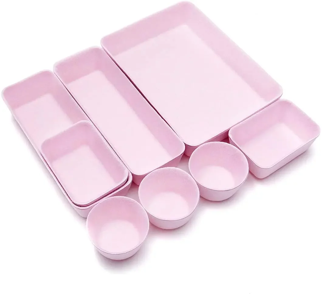 서랍 오거나이저 빈 펠트 보관함, 사무실 오거나이저, 얕은 소형 책상 오거나이저 트레이, 드로우 디바이더, 축제 선물, 8 개/세트