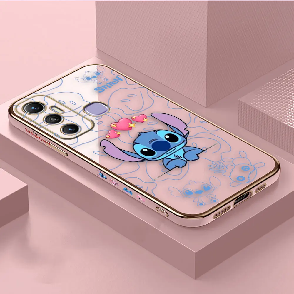 thumbnail image 1 of Smooth E-TPU Phone Case Infinix TECNO POP SPARK 6 7 8 10 20 GO 20C CAMON 17 18 19 POVA 2 3 5 Case Anime Lilo Stitch Angel Couple, 1 of 5
