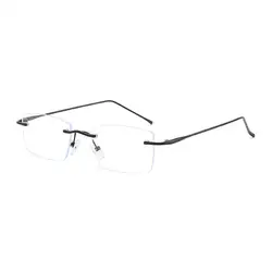 Classic Rimless Rectangular Metal Eyeglasses (04)