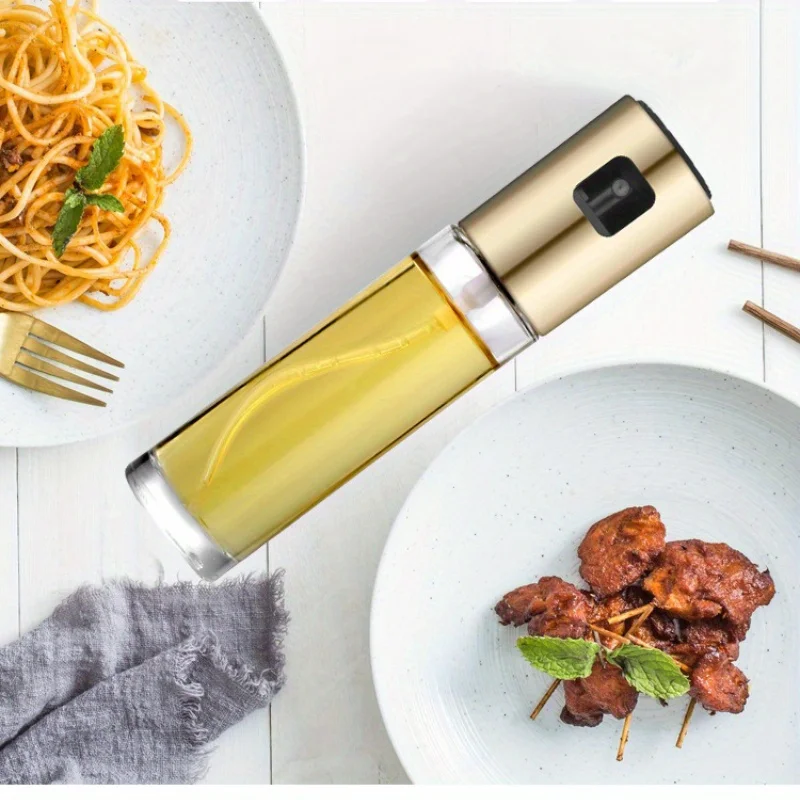 Kitchen Push Type Spray Olive Oil Sprayer Bottle Pump Oil Pot Leak-proof Grill BBQ Sprayer Dispenser BBQ Gravy Boats Tools