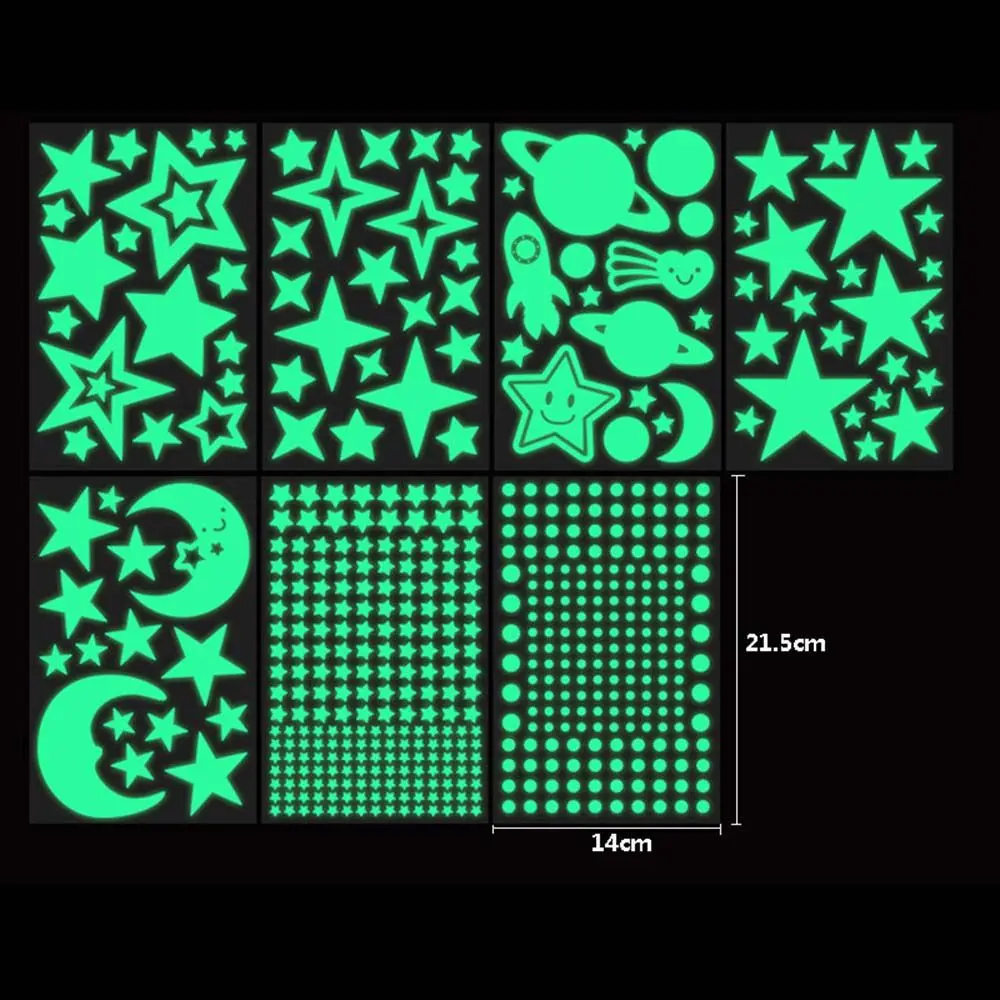 3D Luminous Stars Dots Fluorescent Wall Sticker Glow In Dark Bubble Decal Bedroom Ornament Home Decoration Kids Room