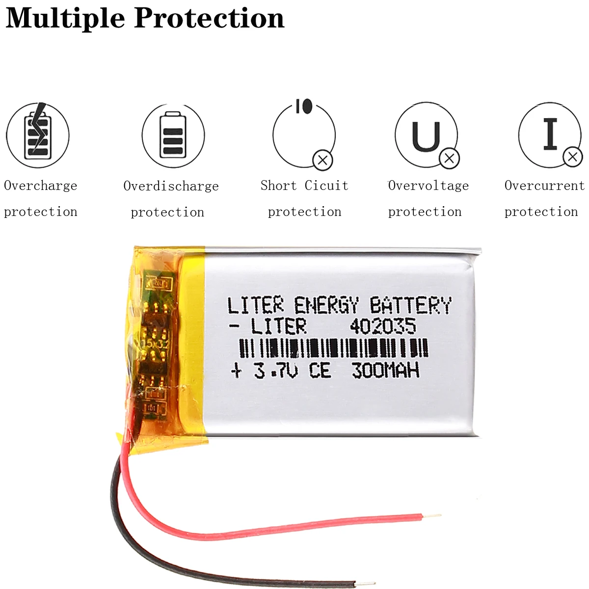 Bluetooth 042035 402035 300mah MP3 MP4 MP5 small toys 3.7V lithium polymer battery