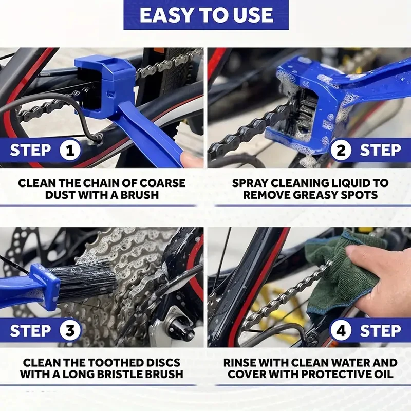 Bicycle Chain Cleaner Bicycle Chain Cleaning Brush Motorcycle Chain Brush Cleaner Plastic Bike Bicycle Moto Brush Cycling Clean Chain Cleaner Outdoor Scrubber Tool Road Care