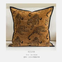 Housse de coussin de luxe légère, taie d'oreiller lombaire avec bordure noire, pour maison, hôtel, lit, salon, vacances françaises du sud 5