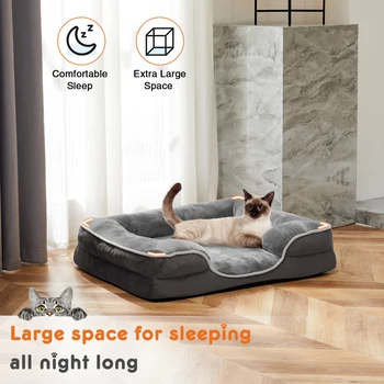 JHK Orthopedic Dog Bed Memory Foam Pet Bed for Small Dogs & Cats with Washable Removable Cover Non-Slip Base Waterproof Liner 6
