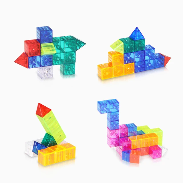 Magnetic Blocks Toys Kids Educational Learning 3D Puzzle Game  Magic Cube Model Toys For Children Color Random 1