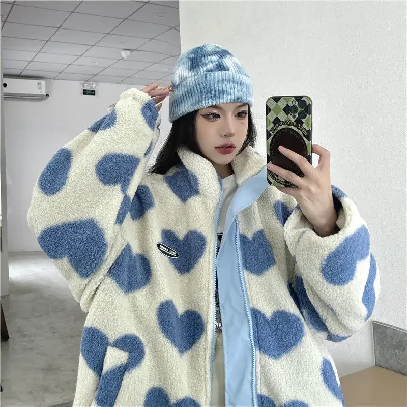 الخريف/الشتاء زوجين الوقوف طوق القطن معطف الوجهين...