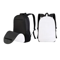 Sublimation Blank Backpack Bag Large-capacity Student School Bag Multi-functional Black Travel Bag For Heat Transfer Print Logo