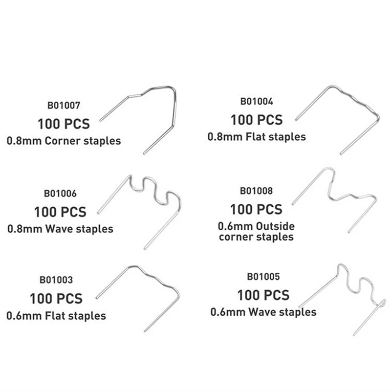 600 szt. Zszywki do gorący zszywacz zestawu zszywki do naprawy zderzaków zszywki plastikowy klips do lutowania zderzaka