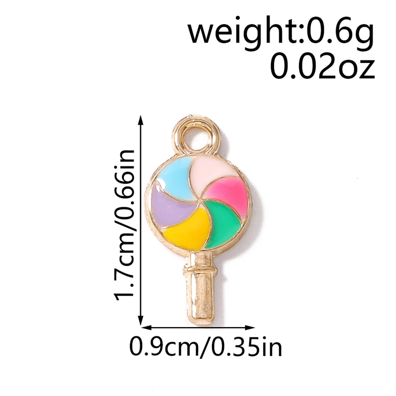 10 Stück Gemischte Niedliche Emaille-Anhänger in Form von Lebensmitteln, Lollipops und Eiscreme für Schmuckherstellung, Ohrringe, Halsketten, Armbänder, DIY-Bastelbedarf – Detail 5