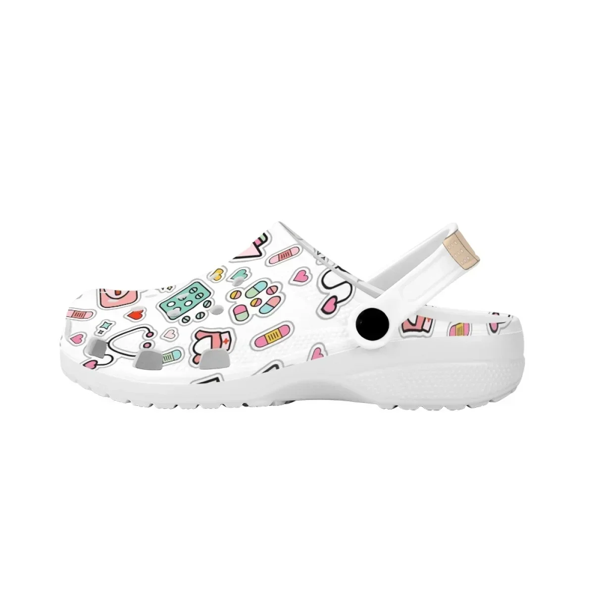 Summer Beach Slip-on Sandals Lightweight Flats Wear Resistant Hole Shoes Hospital Medical Nurse Print Women Slipper Nurse Clogs