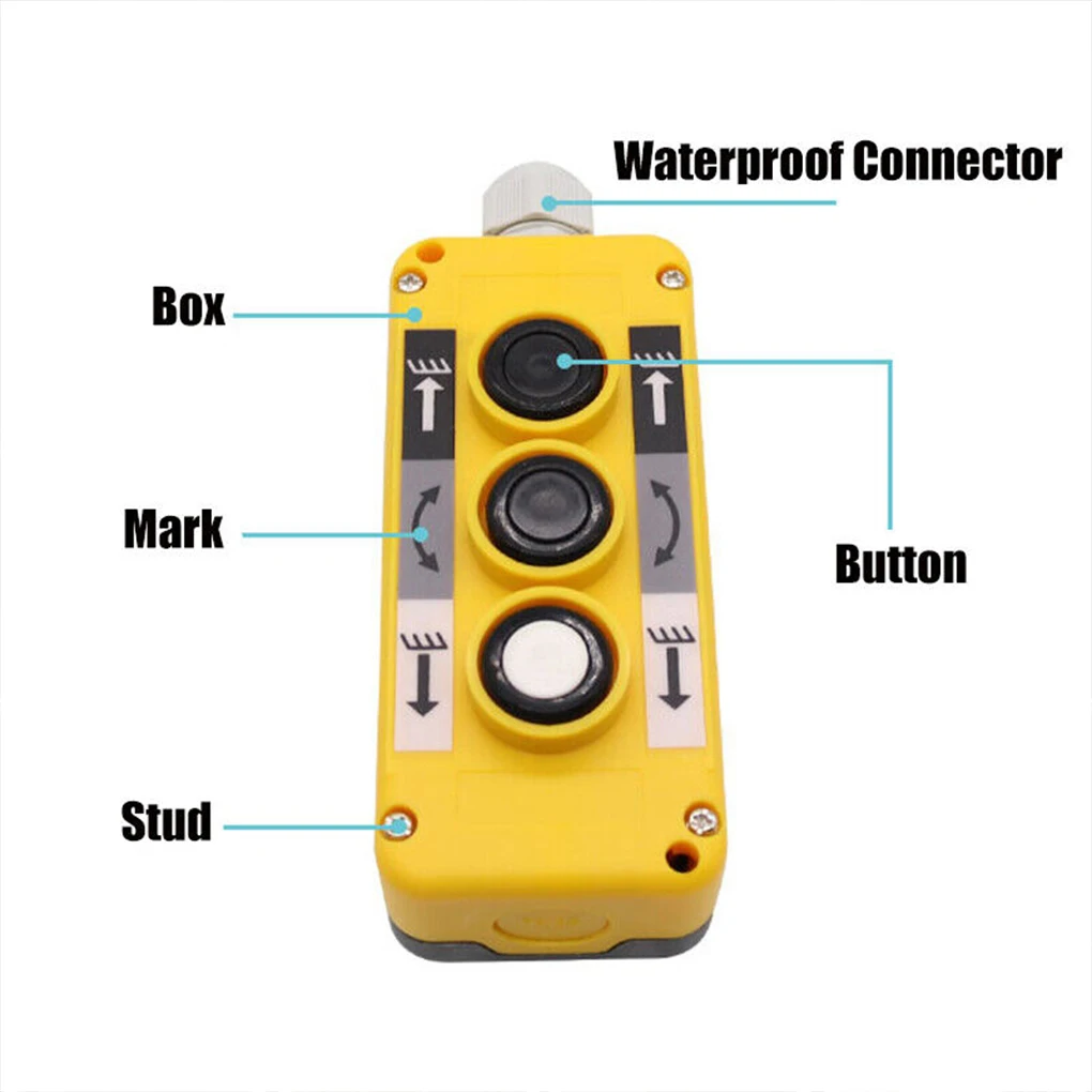 Crane Remote Control Crane Push Button Switch COP-2B Electric Crane Remote Control Push Button Car tail lift button switch Rainproof Emergency Stop Switch