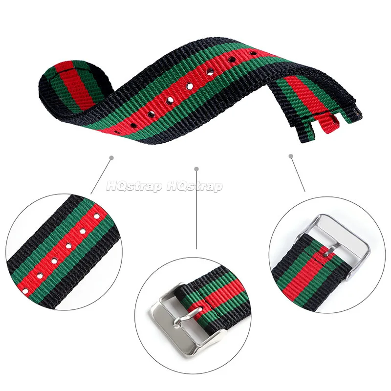 Durable Nylon Canvas Watch Strap - Soft and Comfortable Universal Wristband Replacement in Multiple Sizes