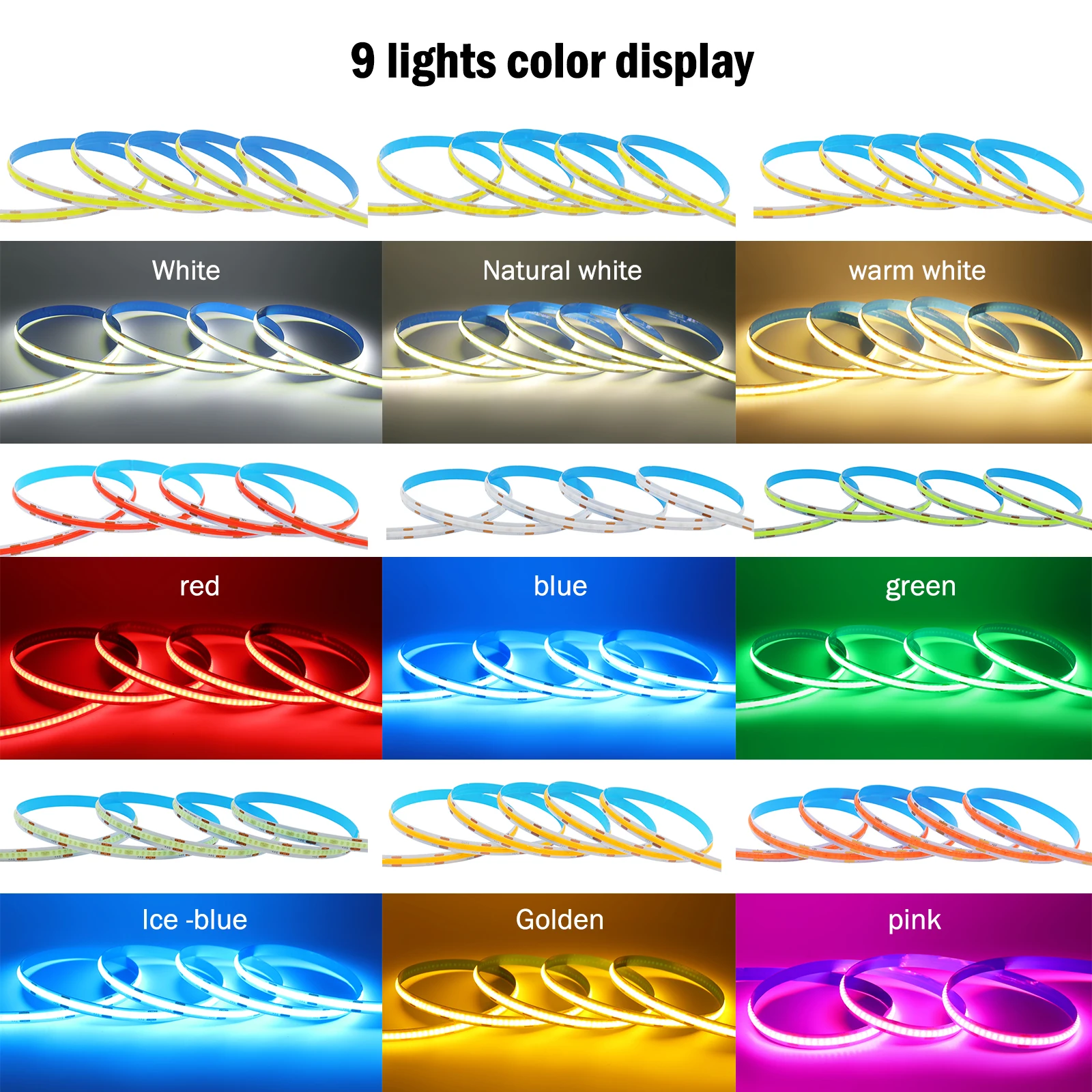 DC 5V COB LED 스트립 USB 320LEDs/m 유연한 LED 테이프 3000K 4000K 흰색/빨간색/녹색/아이스 블루 리본 다이오드 DIY TV 백라이트